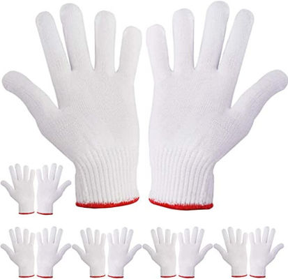 Купить Белые многоразовые перчатки хлопка руки работы сжимают Washable многоразовый нейлон 90 хлопок 10 Производство в сети