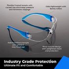 Blue Polycarbonate UV Protection Eye Protection Safety Glasses Scratch Resistant UV 400