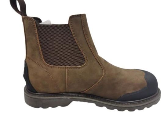 Купить Пинок кожи лошади резиновых ботинок безопасности Goodyear выхода сумасшедший с работы пальца ноги протектора стальной Производство в сети